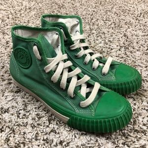 PF Flyers Green Canvas Shoes High Top Skateboard